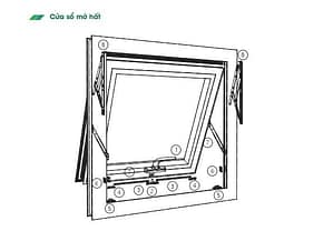 Hệ cửa sổ mở hất thuộc hệ nhôm 55 rãnh K là giải pháp tối ưu được thiết kế để mang lại sự thông thoáng, an toàn và thẩm mỹ cho không gian sống. Với khả năng mở hất ra ngoài, hệ cửa này đảm bảo lưu thông không khí tốt, đồng thời ngăn chặn nước mưa hắt vào nhà. Đây là lựa chọn lý tưởng cho các công trình nhà ở, văn phòng hoặc các không gian yêu cầu sự tiện nghi và hiện đại.