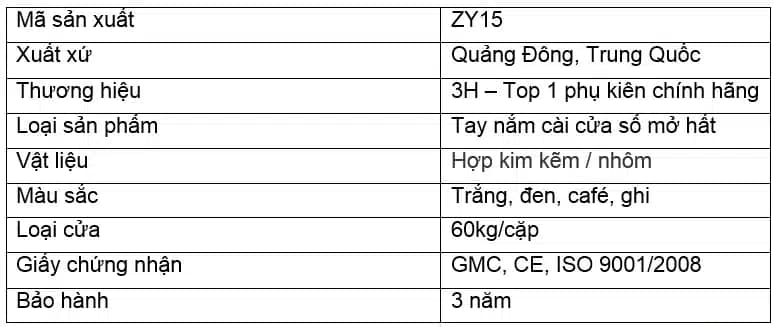 thong so ky thuat zy15