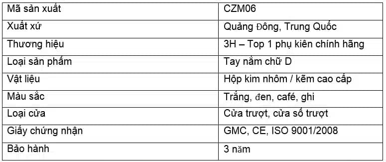 Tay nắm cửa chữ D